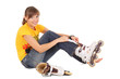Teenager with rollerblades