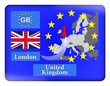 Leinwandbild Motiv 3D-Button Europäische Union - Vereinigtes Königreich