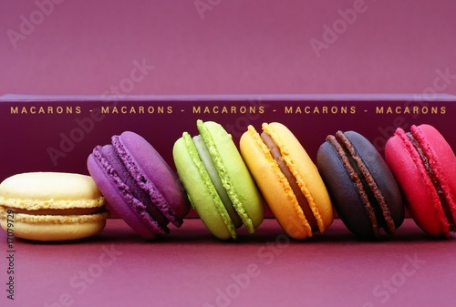 Photographie Assortiment de macarons appétissants
