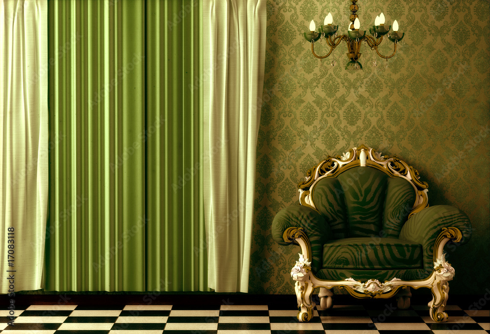 Photo Art Print Baroque Rococo Style Vintage Interior