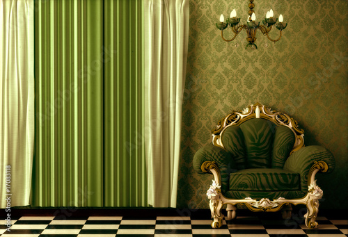 Baroque Rococo Style Vintage Interior Featuring A Chandelier Buy This Stock Illustration And Explore Similar Illustrations At Adobe Stock Adobe Stock