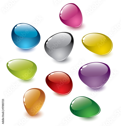Fotografie, Obraz set of vector colorfull abstract glass stones