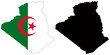 vector  map and flag of algeria