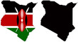 vector  map and flag of kenya