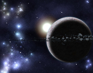 Wall Mural - digital created starfield with cosmic nebula