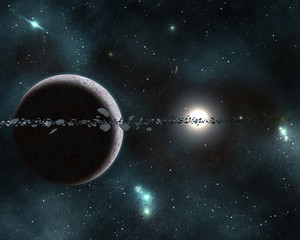 Wall Mural - digital created starfield with cosmic nebula