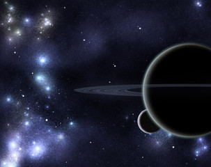 Wall Mural - digital created starfield with cosmic nebula