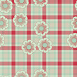 red green plaid flower