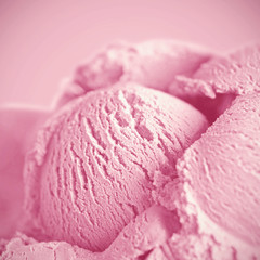 Wall Mural - pink ice cream macro