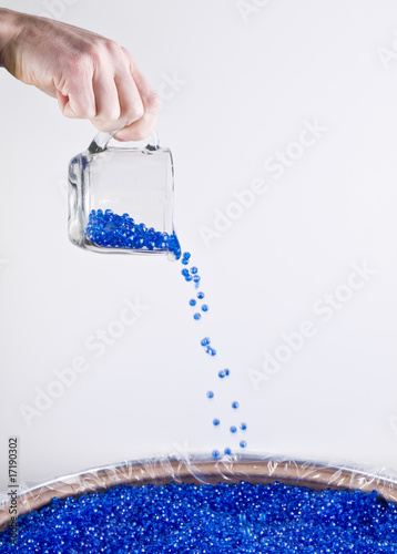 Pouring Plastic Colored Beads