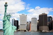 The Statue of Liberty and Lower Manhattan Skylines