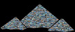 die drei Pyramiden Collage - Schwarz