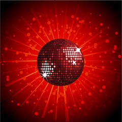 Wall Mural - red sparkling disco ball