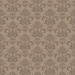 Seamless brown floral wallpaper