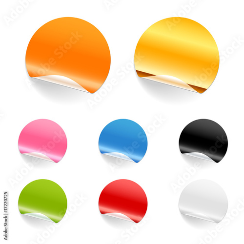 Fotografie, Obraz Set of blank stickers. Editable, no mesh.