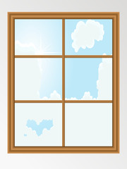 Sticker - View from window - vector illustration