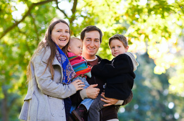 Canvas Print - Autumn family