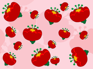 Poster - Pattern from flowers - vector illustration