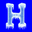 Ice-covered alphabet. Letter H.Upper case.With clipping path.