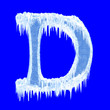 Ice-covered alphabet. Letter D.Upper case.With clipping path.