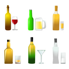 Wall Mural - bottle icon set