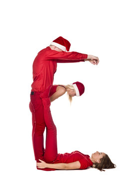 Elfs forming the letter 'E'