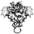 vector illustration iconic dragons (tattoo)