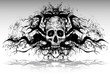 vector illustration tattoo design set (skull)