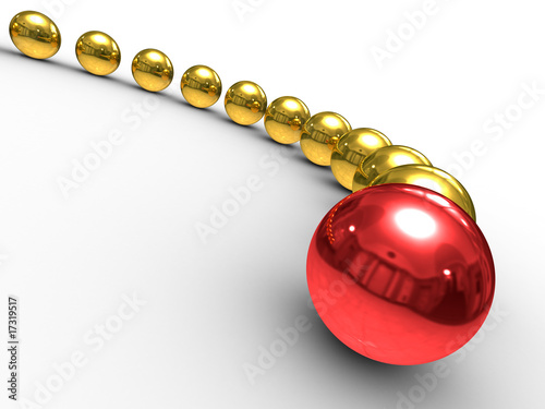 Conceptual image of teamwork. Isolated 3D image