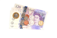 English Bank Notes And Coins