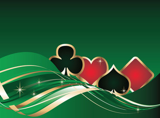 Wall Mural - gambling background with poker elements