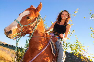 Wall Mural - Girl and her horse