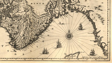 Ancient Map Of A Southern Part Of Norway (1630)