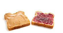 Open Faced Peanut Butter And Jelly Sandwich