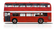 Red Double Decker Bus on White