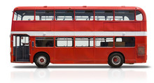 Red Double Decker Bus On White