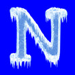 canvas print picture - Ice-covered alphabet. Letter N.Upper case.With clipping path.