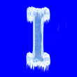 canvas print picture - Ice-covered alphabet. Letter I.Upper case.With clipping path.