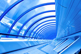 Fototapeta Do przedpokoju - blue futuristic corridor