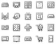 Home appliances web icons, grey sticker series