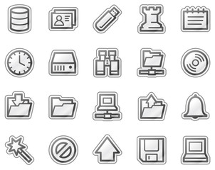 Canvas Print - Server web icons, grey sticker series