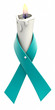 Teal ribbon candle