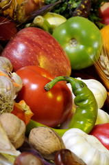 Canvas Print - composition with pepper, garlic, tomatoes