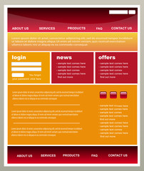 Wall Mural - Modern red and orange  web2 website template