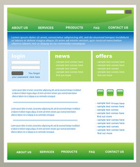 Wall Mural - Modern green and blue  web2 website template