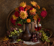 Still Life With Autumn Flowers ...