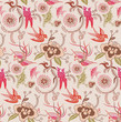 Pink Floral and Bird Pattern SEAMLESS