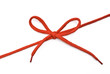 Red shoelace with bow