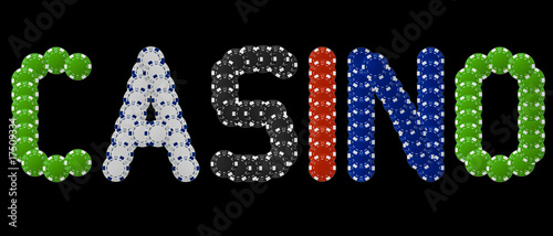 Fotografía Casino written with poker chips