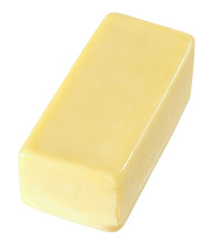 Block Of Cheese. Isolated.